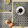 image:imageDII PVC Tabletop Collection Decorative Woven Basketweave Design Placemat Set 119x174 GrayGray