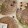 image:imageDII PVC Tabletop Collection Decorative Woven Basketweave Design Placemat Set 119x174 GrayLeather Brown