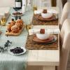 image:imageDII PVC Tabletop Collection Decorative Woven Basketweave Design Placemat Set 119x174 GrayLeather Brown