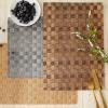 image:imageDII PVC Tabletop Collection Decorative Woven Basketweave Design Placemat Set 119x174 GrayLeather Brown