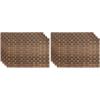 image:imageDII PVC Tabletop Collection Decorative Woven Basketweave Design Placemat Set 119x174 GrayLeather Brown