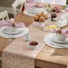 image:imageDII Polyester Embroidered Table Runner for Spring Garden Party Summer BBQ Baby Showers and Everyday Use  14x70 Arrows on Aqua BaseNatural Flowers