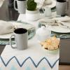 image:imageDII Polyester Embroidered Table Runner for Spring Garden Party Summer BBQ Baby Showers and Everyday Use  14x70 Arrows on Aqua BaseOffwhite Chevron