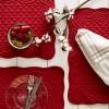 image:imageDII Quilted Farmhouse Collection Tabletop Placemat Set French Blue 6 PieceCranberry