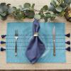 image:imageDII Seashore Collection Beach House Dcor Placemat Set 13x19 Thera Blue Stripe 6 Piece