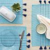 image:imageDII Seashore Collection Beach House Dcor Placemat Set 13x19 Thera Blue Stripe 6 Piece