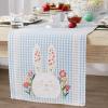 image:imageDII Spring Bouquet Tabletop Collection Decorative Easter Reversible Table Runner 14x72 Happy BunnyHappy Bunny