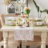 image:imageDII Spring Bouquet Tabletop Collection Decorative Easter Reversible Table Runner 14x72 Happy BunnySweet Flowers