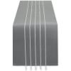 image:imageDII Tassel Stripe Tabletop Collection Decorative Machine Washable Table Runner 14x108 Teal amp OffWhiteGray  White