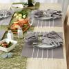 image:imageDII Tassel Stripe Tabletop Collection Decorative Machine Washable Table Runner 14x108 Teal amp OffWhiteGray  White