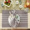 image:imageDII Tassel Stripe Tabletop Collection Decorative Machine Washable Table Runner 14x108 Teal amp OffWhiteGray  White