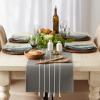 image:imageDII Tassel Stripe Tabletop Collection Decorative Machine Washable Table Runner 14x108 Teal amp OffWhiteGray  White