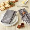 image:imageDII Tassel Stripe Tabletop Collection Decorative Machine Washable Table Runner 14x108 Teal amp OffWhiteGray  White