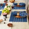 image:imageDII Tassel Stripe Tabletop Collection Decorative Machine Washable Table Runner 14x108 Teal amp OffWhiteNavy  Offwhite