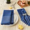 image:imageDII Tassel Stripe Tabletop Collection Decorative Machine Washable Table Runner 14x108 Teal amp OffWhiteNavy  Offwhite