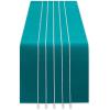 image:imageDII Tassel Stripe Tabletop Collection Decorative Machine Washable Table Runner 14x108 Teal amp OffWhiteTeal  Offwhite
