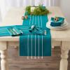 image:imageDII Tassel Stripe Tabletop Collection Decorative Machine Washable Table Runner 14x108 Teal amp OffWhiteTeal  Offwhite