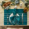 image:imageDII Tassel Stripe Tabletop Collection Decorative Machine Washable Table Runner 14x108 Teal amp OffWhiteTeal  Offwhite