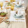 image:imageDII Tassel Stripe Tabletop Collection Decorative Machine Washable Table Runner 14x108 Teal amp OffWhiteWhite  Stone