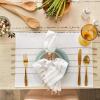 image:imageDII Tassel Stripe Tabletop Collection Decorative Machine Washable Table Runner 14x108 Teal amp OffWhiteWhite  Stone