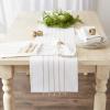 image:imageDII Tassel Stripe Tabletop Collection Decorative Machine Washable Table Runner 14x108 Teal amp OffWhiteWhite  Stone