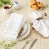 image:imageDII Tassel Stripe Tabletop Collection Decorative Machine Washable Table Runner 14x108 Teal amp OffWhiteWhite  Stone
