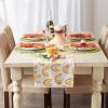 image:imageDII Tassel Stripe Tabletop Collection Decorative Machine Washable Table Runner 14x72 Rainbow PrintRainbow Print