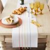 image:imageDII Tassel Stripe Tabletop Collection Decorative Machine Washable Table Runner 14x72 Rainbow PrintRainbow Stripe