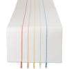image:imageDII Tassel Stripe Tabletop Collection Decorative Machine Washable Table Runner 14x72 Rainbow PrintRainbow Stripe