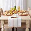 image:imageDII Tassel Stripe Tabletop Collection Decorative Machine Washable Table Runner 14x72 Rainbow PrintRainbow Stripe