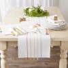 image:imageDII Tassel Stripe Tabletop Collection Decorative Machine Washable Table Runner 14x72 Rainbow PrintRainbow Stripe