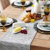 image:imageDII Tonal Recycled Cotton Slubby Rib Tabletop Collection Table Runner 14x72 Leather BrownBlack