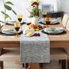 image:imageDII Tonal Recycled Cotton Slubby Rib Tabletop Collection Table Runner 14x72 Leather BrownBlack