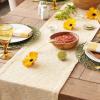 image:imageDII Tonal Recycled Cotton Slubby Rib Tabletop Collection Table Runner 14x72 Leather BrownHoney Gold