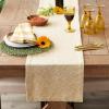 image:imageDII Tonal Recycled Cotton Slubby Rib Tabletop Collection Table Runner 14x72 Leather BrownHoney Gold