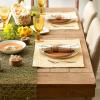 image:imageDII Tonal Recycled Cotton Slubby Rib Tabletop Collection Table Runner 14x72 Leather BrownHoney Gold