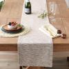 image:imageDII Tonal Recycled Cotton Slubby Rib Tabletop Collection Table Runner 14x72 Leather BrownLeather Brown