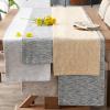 image:imageDII Tonal Recycled Cotton Slubby Rib Tabletop Collection Table Runner 14x72 Leather BrownLeather Brown