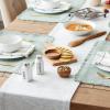 image:imageDII Tonal Recycled Cotton Slubby Rib Tabletop Collection Table Runner 14x72 Leather BrownLight Gray