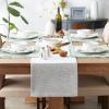 image:imageDII Tonal Recycled Cotton Slubby Rib Tabletop Collection Table Runner 14x72 Leather BrownLight Gray
