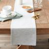 image:imageDII Tonal Recycled Cotton Slubby Rib Tabletop Collection Table Runner 14x72 Leather BrownLight Gray