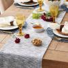 image:imageDII Tonal Recycled Cotton Slubby Rib Tabletop Collection Table Runner 14x72 Leather BrownNavy