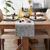 image:imageDII Tonal Recycled Cotton Slubby Rib Tabletop Collection Table Runner 14x72 Leather BrownNavy
