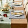 image:imageDII Tonal Recycled Cotton Slubby Rib Tabletop Collection Table Runner 14x72 Leather BrownNavy