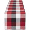 image:imageDII TriColor Check Collection 100 Cotton Tabletop Table Runner 14x108 BlackCardinal Red