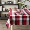 image:imageDII TriColor Check Collection 100 Cotton Tabletop Table Runner 14x108 BlackCardinal Red