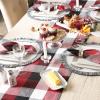 image:imageDII TriColor Check Collection 100 Cotton Tabletop Table Runner 14x108 BlackCardinal Red