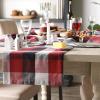 image:imageDII TriColor Check Collection 100 Cotton Tabletop Table Runner 14x108 BlackCardinal Red