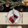 image:imageDII TriColor Check Collection 100 Cotton Tabletop Table Runner 14x108 BlackCardinal Red