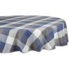 image:imageDII TriColor Check Collection 100 Cotton Tabletop Table Runner 14x108 BlackFrench Blue